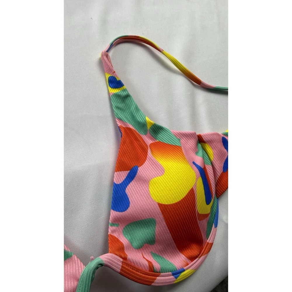 ZAFUL Women's Bikini Top Ribbed Underwire Adjustable Back Clasp Large - Picture 3 of 14